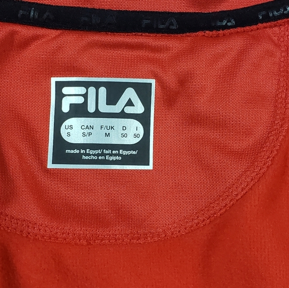 Fila Red Gray Colorblock Track Jacket Sz S Fleece Lined Full Zip Long Sleeved - Picture 10 of 13